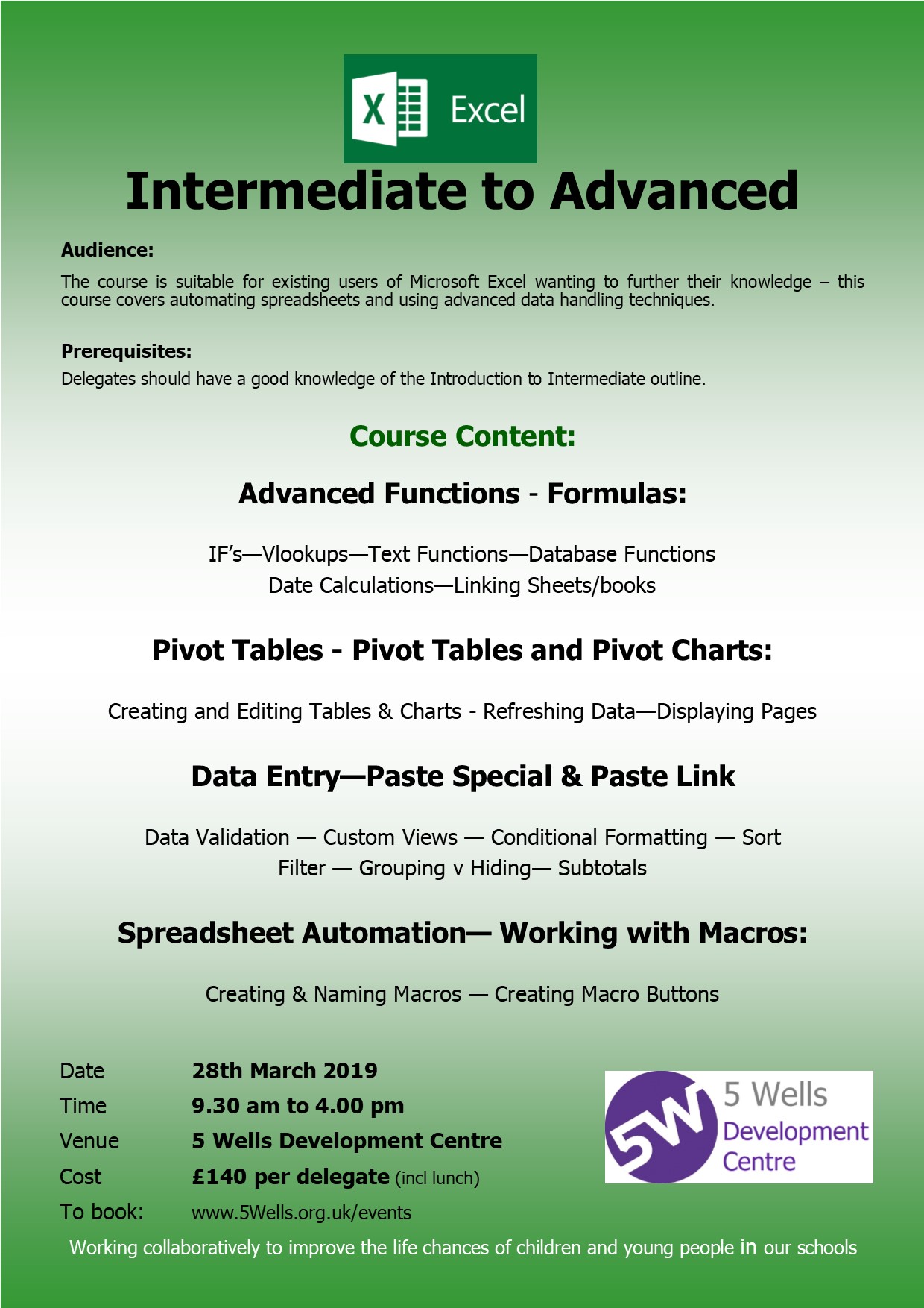 EX2803 Excel Intermediate to Advanced
